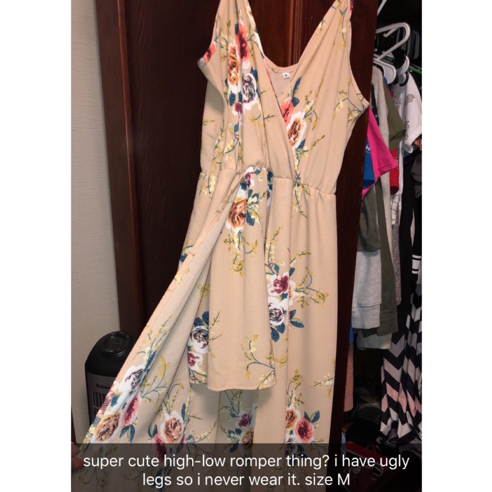 high-low floral romper